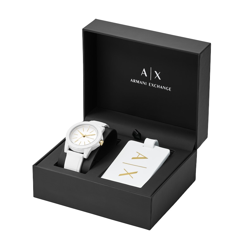 Main Image 2 of Women’s Armani Exchange Lady Banks White Watch Gift Set (Model: AX7126)