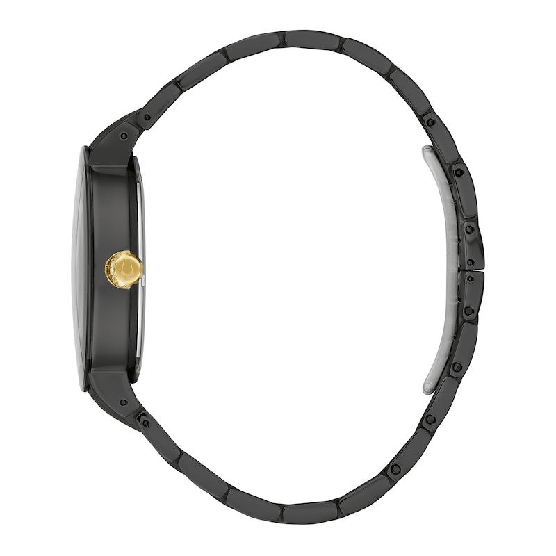 Main Image 2 of Men's Bulova Modern Black Dial Watch in Black Ion-Plated Stainless Steel (Model 98C149)