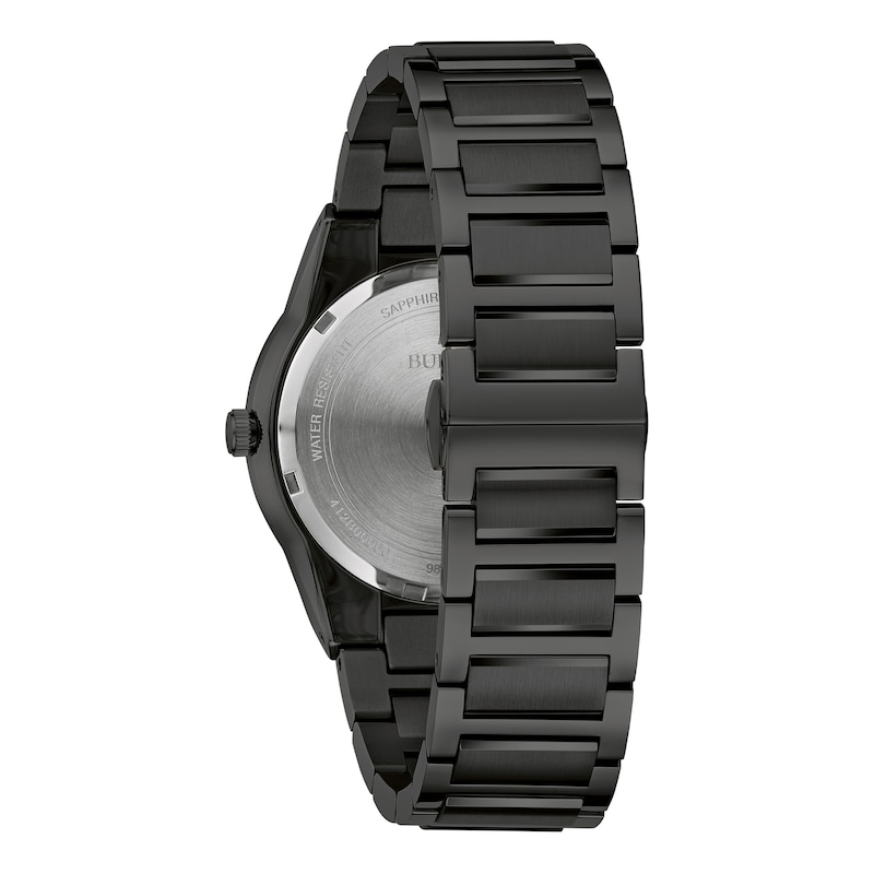 Main Image 3 of Men's Bulova Millennia Modern Black Dial Watch in Black Ion-Plated Stainless Steel (Model 98A313)