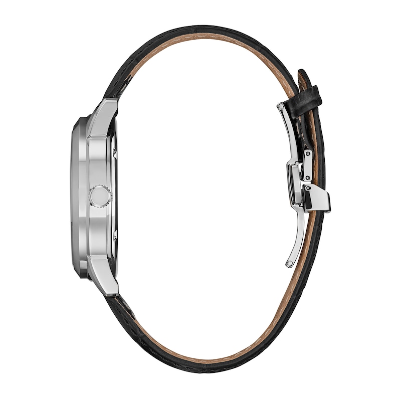 Main Image 2 of Men's Citizen Rolan Watch in Stainess Steel with Grey Leather Strap (Model: BU2110-01A)