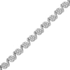 Thumbnail Image 1 of 3-1/2 CT. T.W. Multi-Diamond Swirl Ribbon Alternating Bracelet in 10K White Gold