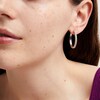 Thumbnail Image 2 of 1 CT. T.W. Diamond Oval Hoop Earrings in 10K White Gold