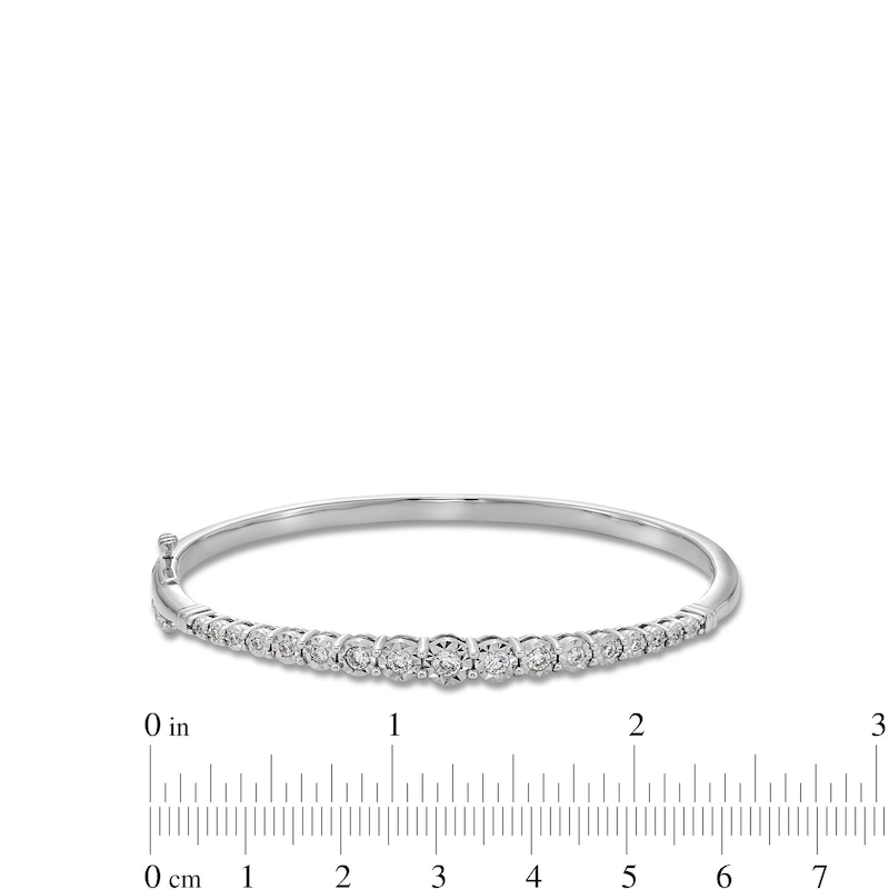 Main Image 3 of 1/2 CT. T.W. Diamond Miracle Graduated Bangle in Sterling Silver