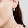 Thumbnail Image 2 of 1 CT. T.W. Diamond Double Row Hoop Earrings in 10K White Gold