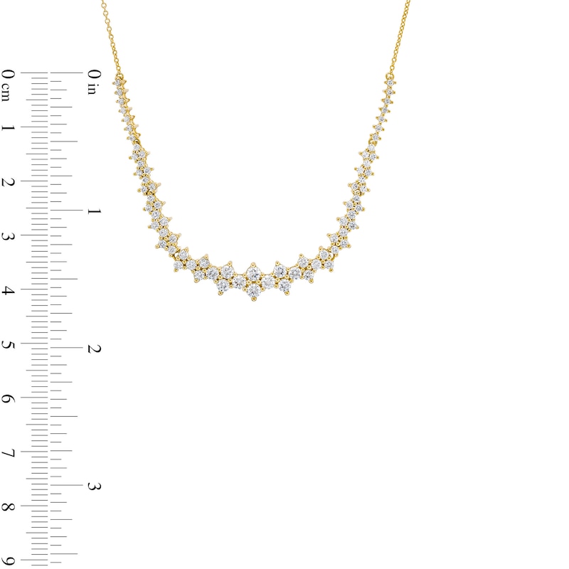 Main Image 3 of 1-1/2 CT. T.W. Diamond Graduated Starburst Necklace in 10K Gold
