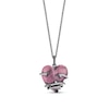 Thumbnail Image 1 of Enchanted Disney Villains Maleficent 1/8 CT. T.W. Diamond and Heart-Shaped Rhodonite Pendant in Sterling Silver