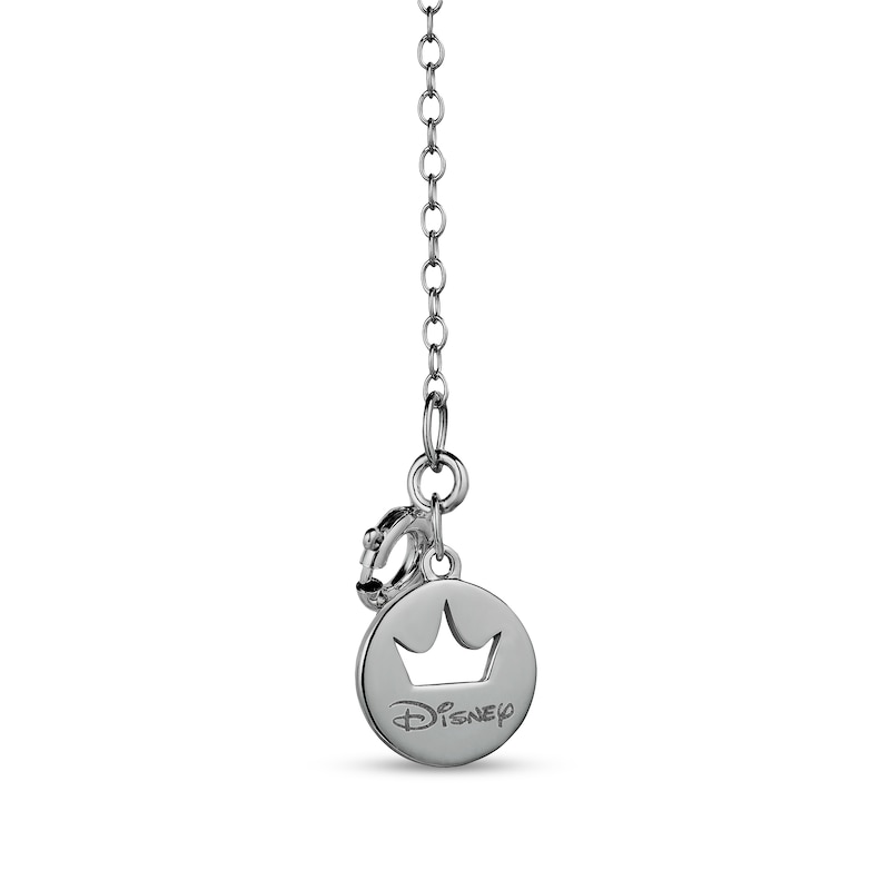 Main Image 2 of Enchanted Disney Villains Maleficent 1/8 CT. T.W. Diamond and Heart-Shaped Rhodonite Pendant in Sterling Silver