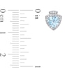 Thumbnail Image 3 of Trillion-Cut Aquamarine and White Lab-Created Sapphire Stud Earrings in Sterling Silver