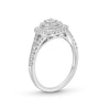 Thumbnail Image 2 of 1/2 CT. T.W. Baguette and Round Cushion-Shaped Multi-Diamond Frame Split Shank Engagement Ring in 10K White Gold