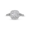 Thumbnail Image 3 of 1/2 CT. T.W. Baguette and Round Cushion-Shaped Multi-Diamond Frame Split Shank Engagement Ring in 10K White Gold