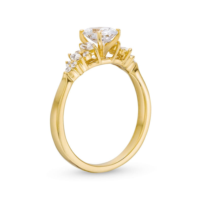 7/8 CT. T.W. Oval and Marquise-Cut Diamond Engagement Ring in 14K Gold