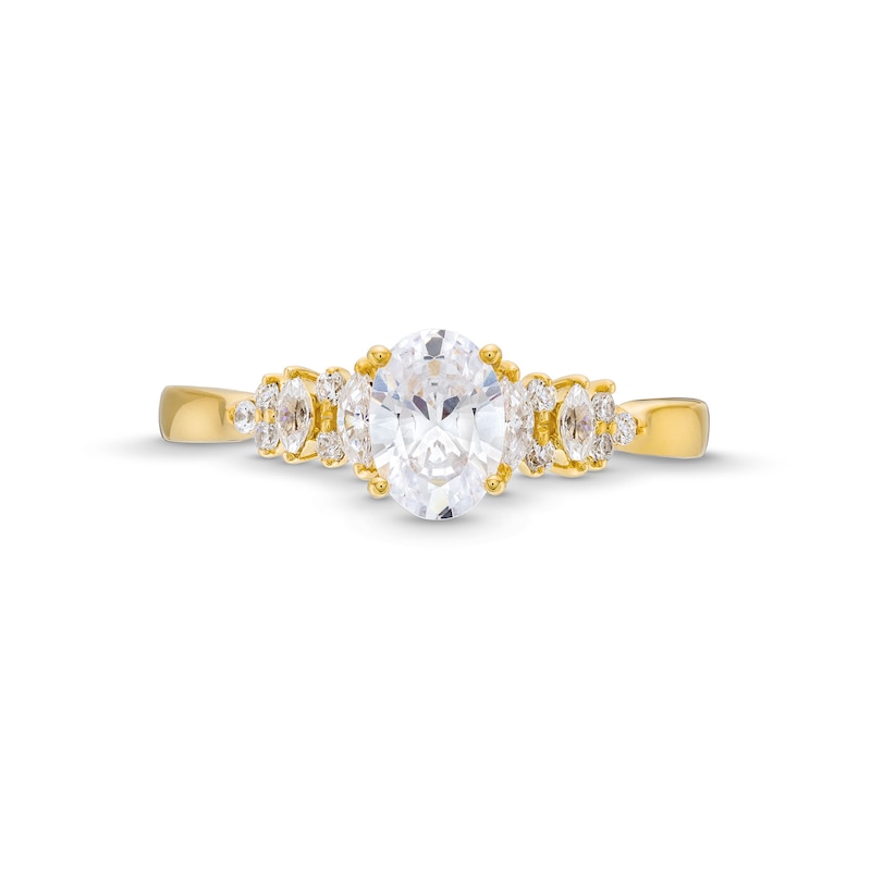 7/8 CT. T.W. Oval and Marquise-Cut Diamond Engagement Ring in 14K Gold