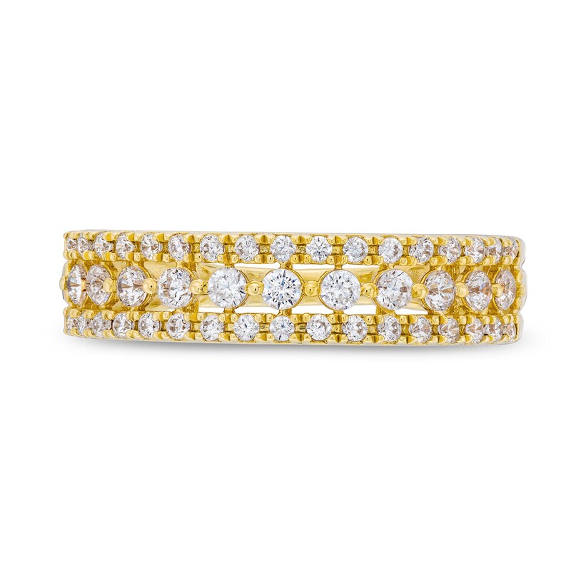 Main Image 4 of 1/2 CT. T.W. Diamond Triple Row Anniversary Band in 10K Gold