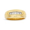 Thumbnail Image 1 of 1/4 CT. T.W. Diamond Five Stone Step Edge Anniversary Band in 10K Gold