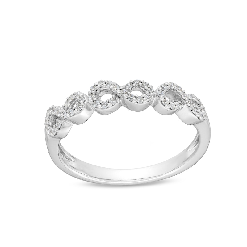 Main Image 1 of 1/5 CT. T.W. Diamond Triple Infinity Anniversary Band in 10K White Gold