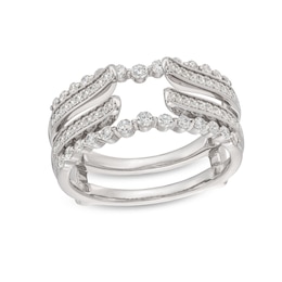 5/8 CT. T.W. Diamond Double Row Bubbles Solitaire Enhancer in 14K White Gold