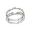 Thumbnail Image 1 of 1/2 CT. T.W. Baguette and Round Diamond Alternating Chevron Solitaire Enhancer in 14K White Gold