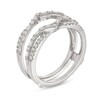 Thumbnail Image 3 of 1/2 CT. T.W. Baguette and Round Diamond Alternating Chevron Solitaire Enhancer in 14K White Gold