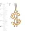 Thumbnail Image 2 of 1/6 CT. T.W. Diamond Curb Chain Dollar Sign Necklace Charm in 10K Gold