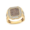 Thumbnail Image 1 of 3/4 CT. T.W. Brown and White Multi-Diamond Octagon Frame Ring in 10K Gold
