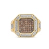 Thumbnail Image 3 of 3/4 CT. T.W. Brown and White Multi-Diamond Octagon Frame Ring in 10K Gold