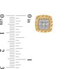 Thumbnail Image 2 of 1/2 CT. T.W. Multi-Diamond Ribbed Cushion Frame Stud Earrings in 10K Gold