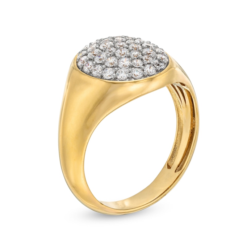 Main Image 2 of 1 CT. T.W. Oval-Shaped Multi-Diamond Signet Ring in 10K Gold