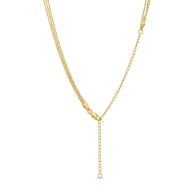 Main Image 3 of Triple Beaded Strand Necklace in 10K Gold - 18”