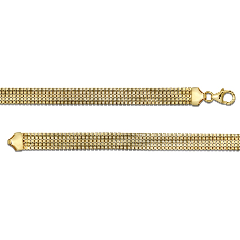 Main Image 3 of Semi-Solid 7.0mm Five-Row Box Chain Necklace in 14K Gold - 20”