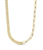 Thumbnail Image 1 of Semi-Solid 4.5mm Curb and Paper Clip Chain Necklace in 14K Gold - 18”