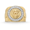 Thumbnail Image 4 of 1/5 CT. T.W. Diamond Lion Head Frame Triple Row Ribbed Shank Ring in 10K Gold