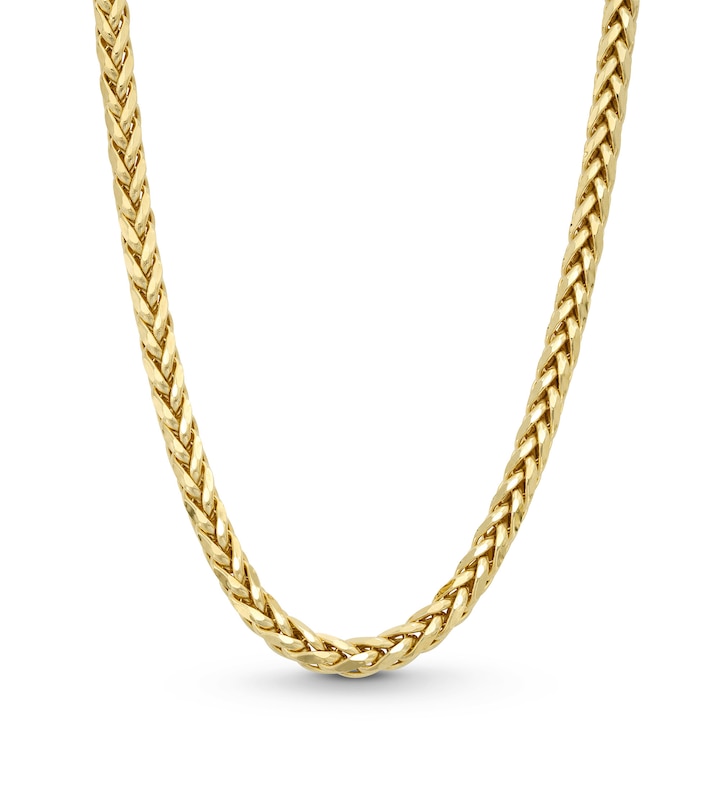 Main Image 1 of Semi-Solid 5.5mm Diamond-Cut Palmier Chain Necklace in 14K Gold - 24”