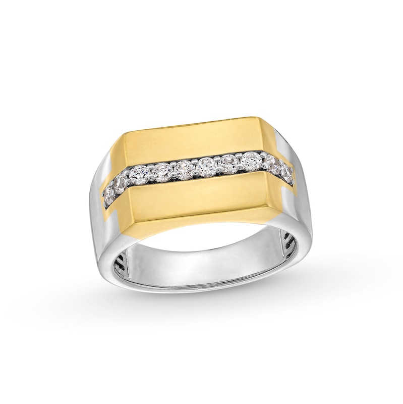 Main Image 1 of 1/2 CT. T.W. Diamond Center Rectangle-Top Ring in 10K Two-Tone Gold
