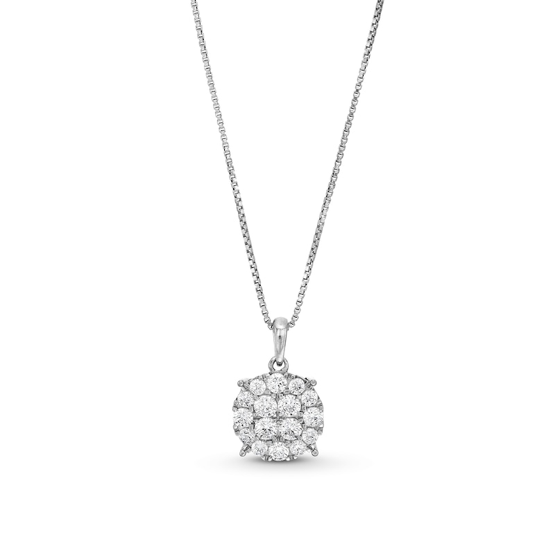 Main Image 1 of 1/2 CT. T.W. Certified Lab-Grown Multi-Diamond Pendant in 14K White Gold (F/SI2)