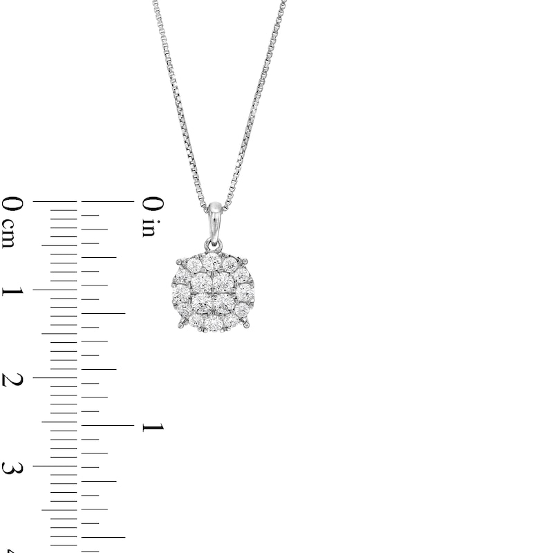 Main Image 3 of 1/2 CT. T.W. Certified Lab-Grown Multi-Diamond Pendant in 14K White Gold (F/SI2)
