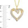Thumbnail Image 3 of 1/2 CT. T.W. Diamond Double Row Ribbon Heart Pendant in 10K Gold