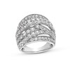 Thumbnail Image 1 of 3 CT. T.W. Certified Lab-Grown Diamond Multi-Row Crossover Ring in 14K White Gold (F/SI2)