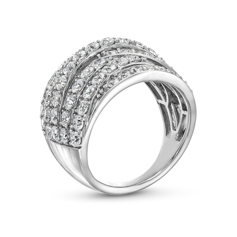 Main Image 3 of 3 CT. T.W. Certified Lab-Grown Diamond Multi-Row Crossover Ring in 14K White Gold (F/SI2)