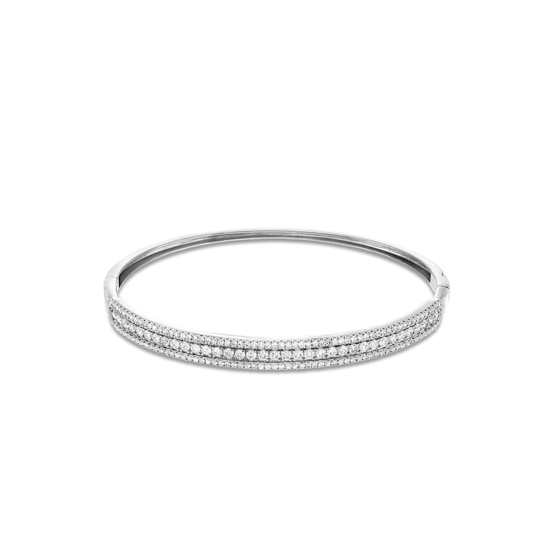 2 CT. T.W. Certified Lab-Created Diamond Triple Row Bangle in 14K White Gold (F/SI2)