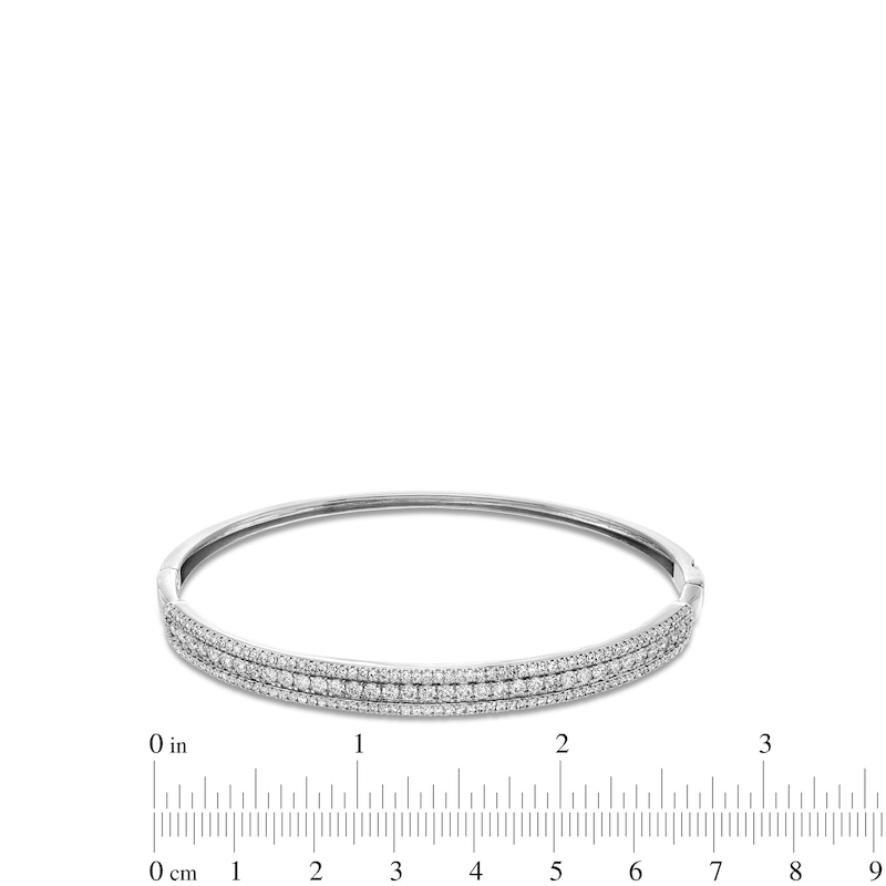 Main Image 3 of 2 CT. T.W. Certified Lab-Grown Diamond Triple Row Bangle in 14K White Gold (F/SI2)