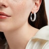 Thumbnail Image 2 of 2 CT. T.W. Certified Lab-Grown Diamond Triple Row Hoop Earrings in 14K White Gold (F/SI2)
