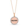 Thumbnail Image 1 of 1/6 CT. T.W. Diamond Frame "mom" Medallion Pendant in 10K Rose Gold