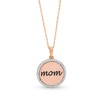 Thumbnail Image 0 of 1/6 CT. T.W. Diamond Frame "mom" Medallion Pendant in 10K Rose Gold