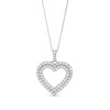Thumbnail Image 1 of 2 CT. T.W. Certified Lab-Grown Diamond Double Row Open Heart Pendant in 14K White Gold (F/SI2)