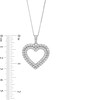 Thumbnail Image 4 of 2 CT. T.W. Certified Lab-Grown Diamond Double Row Open Heart Pendant in 14K White Gold (F/SI2)