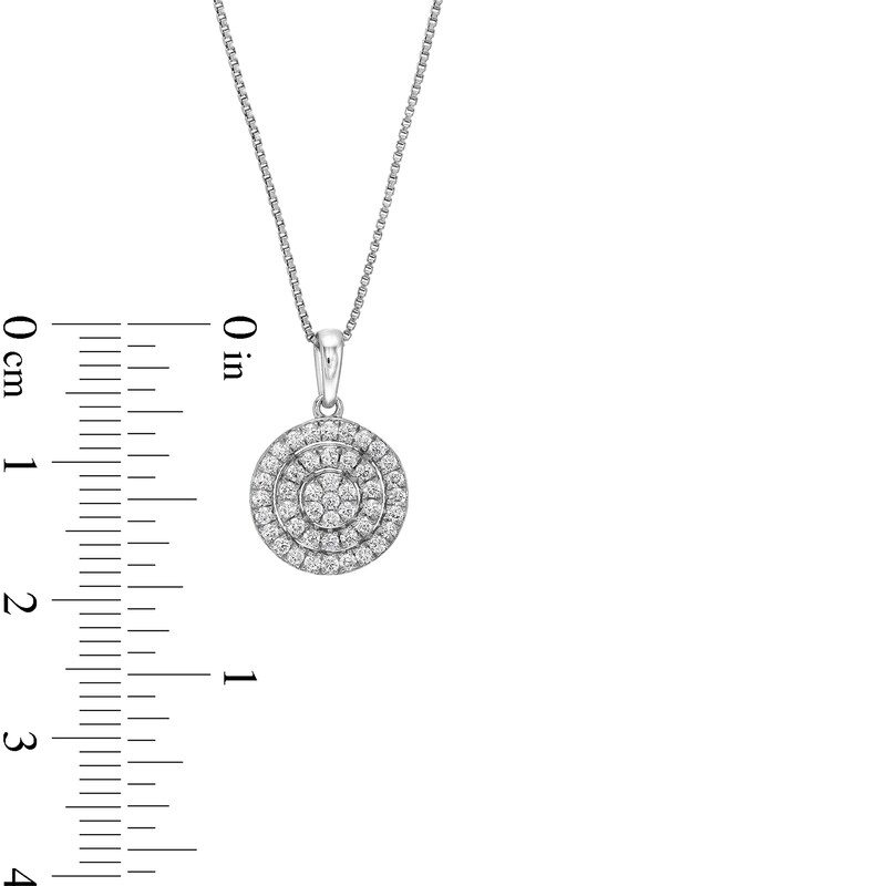 Main Image 4 of 1/3 CT. T.W. Certified Lab-Grown Multi-Diamond Double Frame Pendant in 14K White Gold (F/SI2)