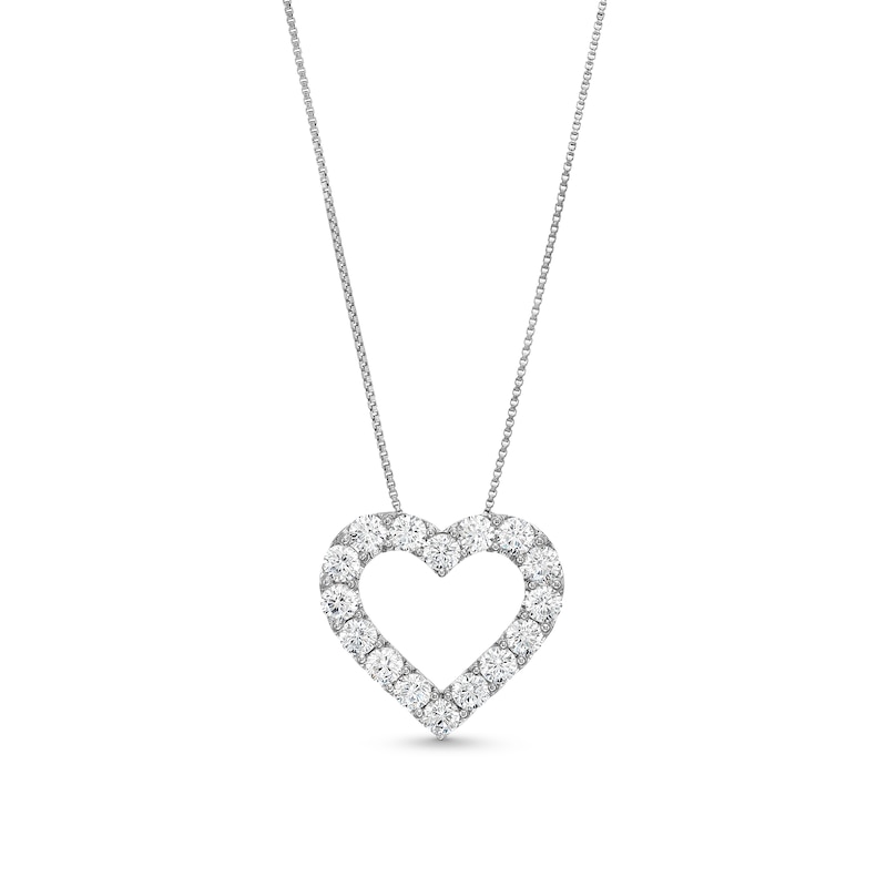 Main Image 1 of 2 CT. T.W. Certified Lab-Grown Diamond Heart Outline Pendant in 14K White Gold (F/SI2)