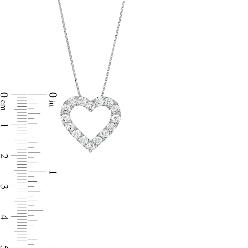 Main Image 4 of 2 CT. T.W. Certified Lab-Grown Diamond Heart Outline Pendant in 14K White Gold (F/SI2)