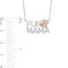 Thumbnail Image 3 of Diamond Accent "FUR MAMA" with Paw Print Necklace in Sterling Silver and 10K Rose Gold