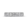Thumbnail Image 4 of 3/8 CT. T.W. Certified Baguette and Round Lab-Grown Diamond Alternating Trios Band in 14K White Gold (F/SI2)